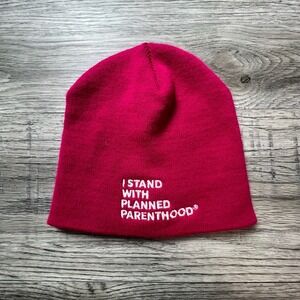 Planned Parenthood Beanie Hat Unisex OS Pink I Stand With Planned Parenthood